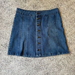 BDG Urban Outfitters Blue Denim Mini Skirt with Button-Front Size Large